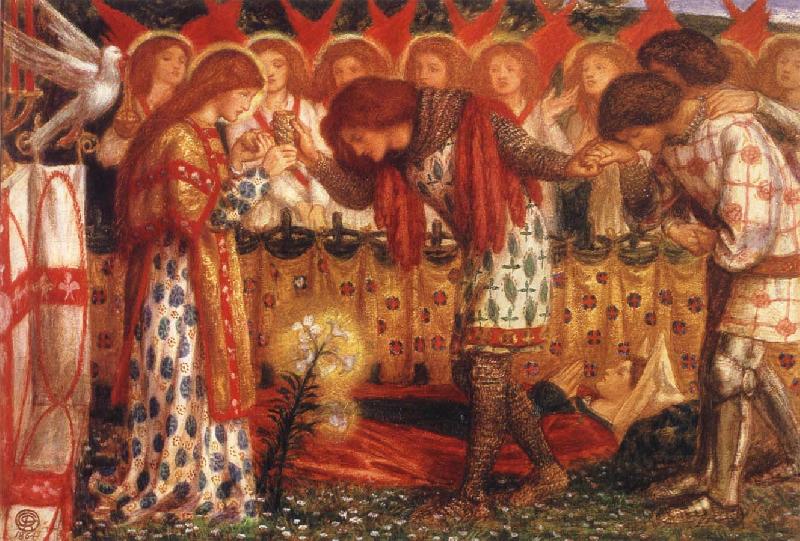 Dante Gabriel Rossetti Sir Bors and Sir Percival were Fed with the Sanct Grael Norge oil painting art